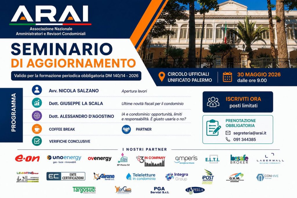 Locandina del seminario ARAI 2026 a Palermo