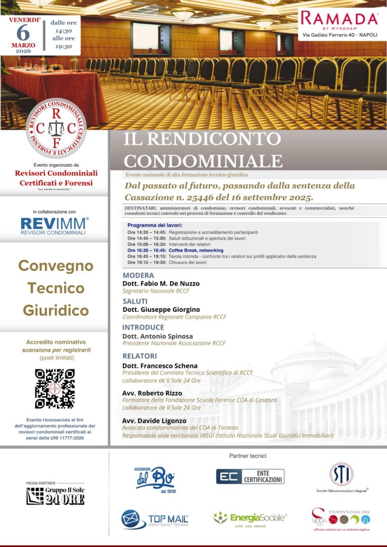 Locandina: Il Rendiconto Condominiale - Convegno tecnico-giuridico